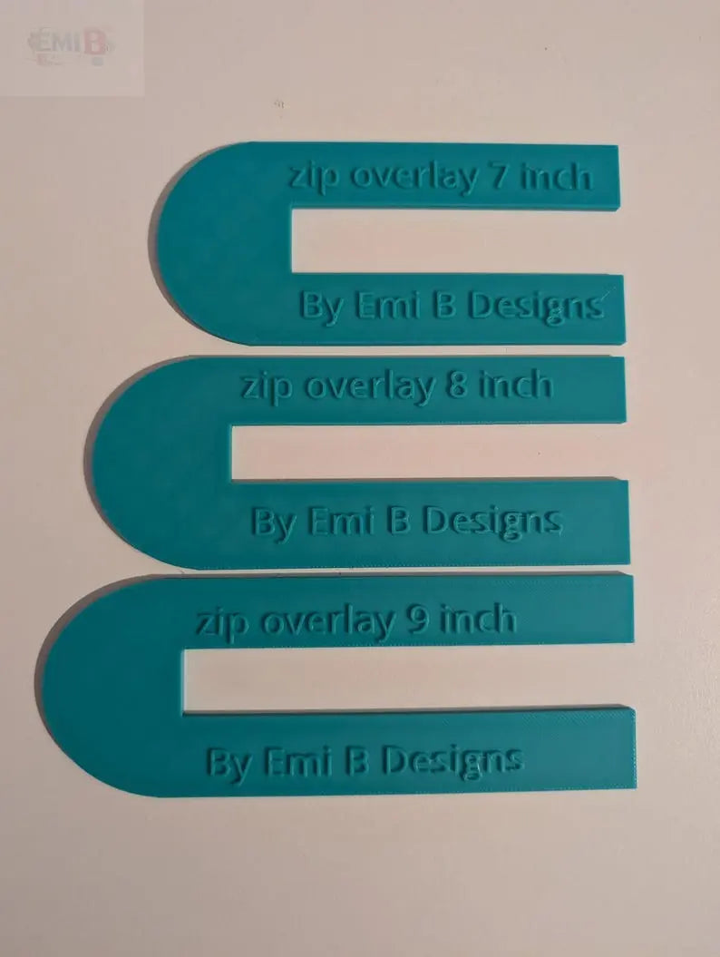 Round Zip overlay Tool Bag Making Tool Pack of 3 zip overlay templates. Round zip overlay EmibDesign