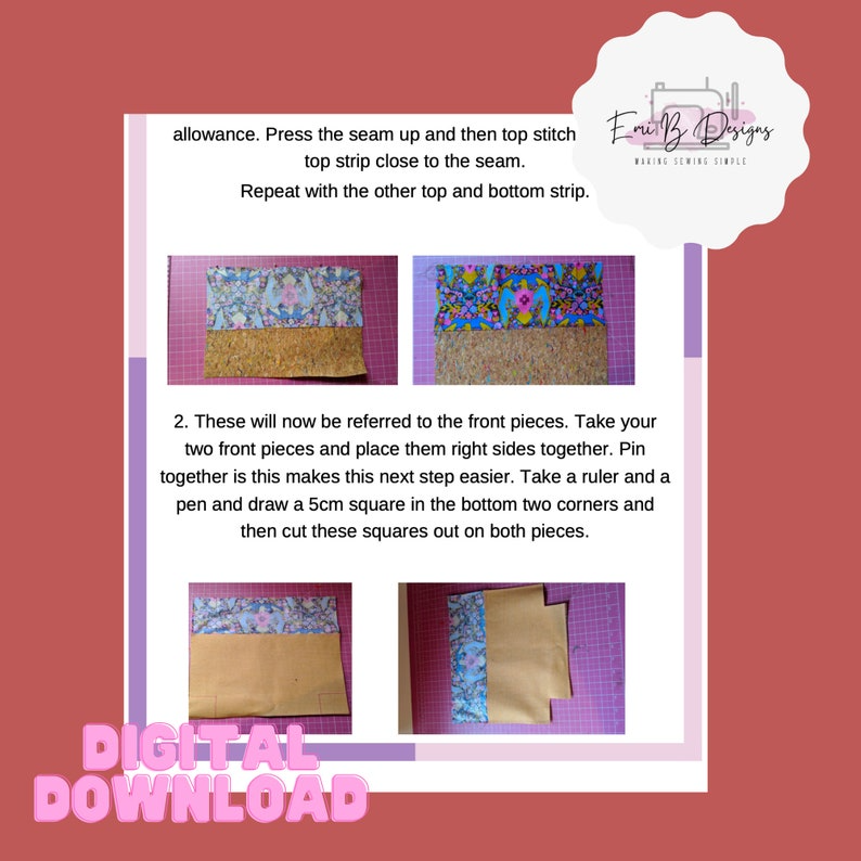 Bobby Bucket Bag Sewing Pattern- PDF/Download. Lunch Bag Sewing Pattern