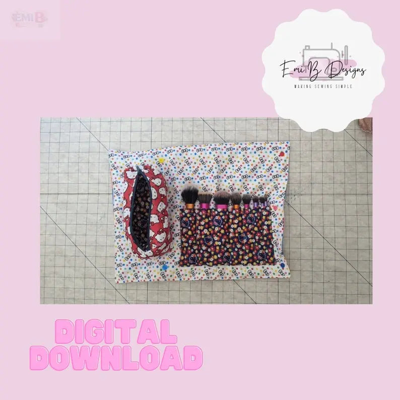 Rebekah Roll Sewing Pattern- PDF/Download- Storage Roll Sewing Pattern- Sewing tools sewing pouch- Makeup storage Roll Sewing Pattern EmibDesign