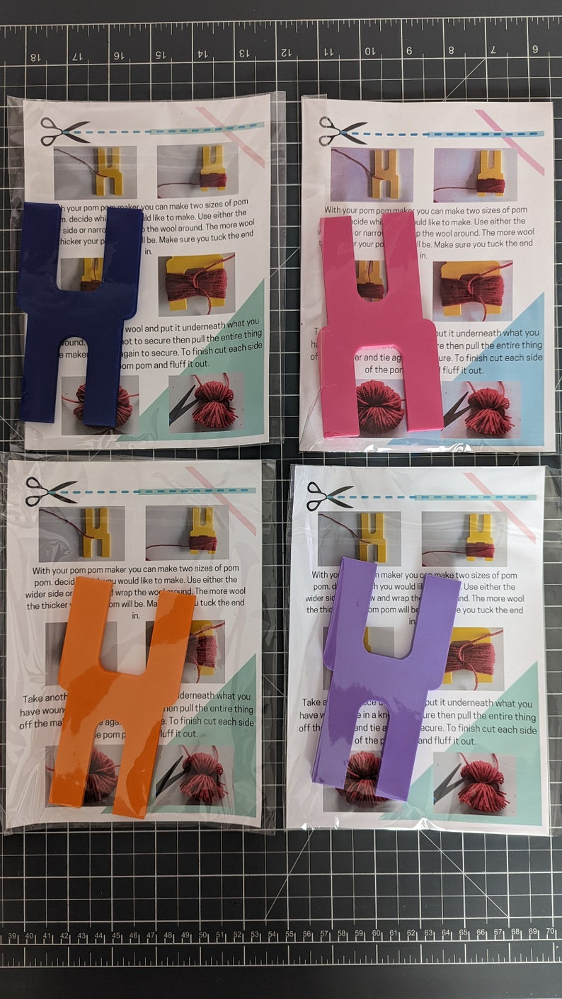 Pom Pom Maker- Make your own Pom Pom's in a variety of sizes- Sewing and Craft Embellishment