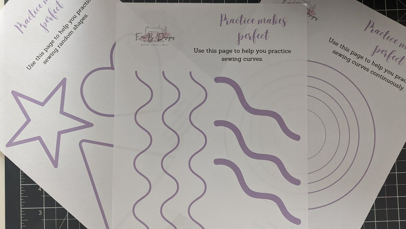 Downloadable Sewing Practice Pages- Printable Sewing Practice- Beginner Sewing Practice Pages
