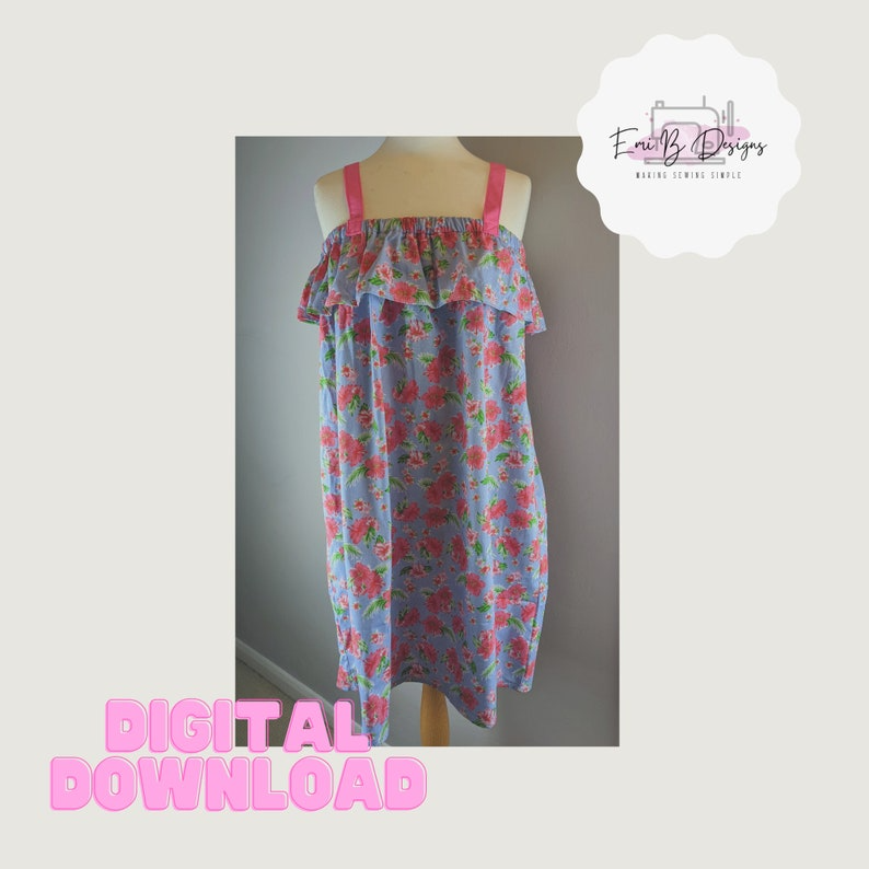 Ruffle Top Sewing Pattern- Draft your own Ruffle Top- Ruffle Dress Sewing Pattern- Sew your own Ruffle Top/Dress