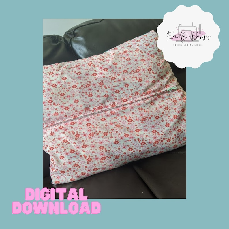 Log Cabin Cushion Sewing Pattern- PDF/Download- Zipped Back cushion Sewing Pattern- Patchwork Sewing Pattern