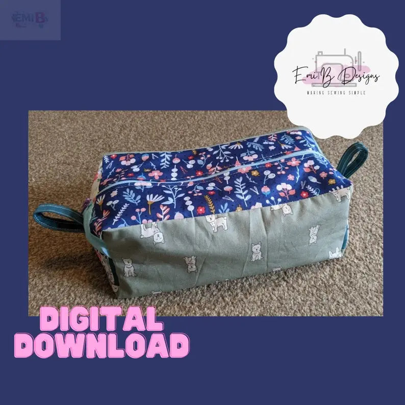 Billy Boxy Patchwork Pouch Sewing Pattern- PDF/Download/ Patchwork makeup Bag Sewing Pattern EmibDesign