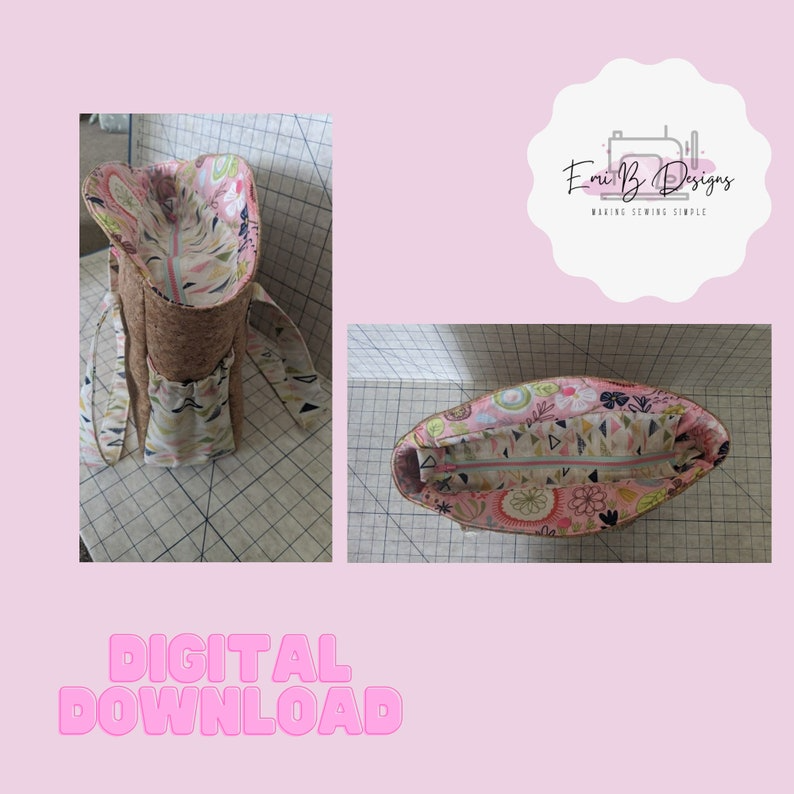 Emily Bag- Tote Bag with Pockets Sewing Pattern- PDF/Download- Zipped top bag Sewing Pattern