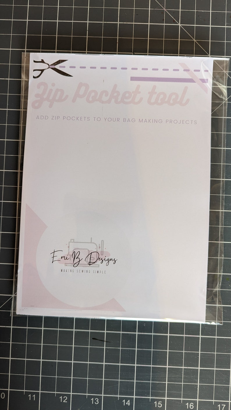 Zip Pocket Tool Make your own Zip Pockets How to sew a zip pocket Zip tool Zip pocket Ruler