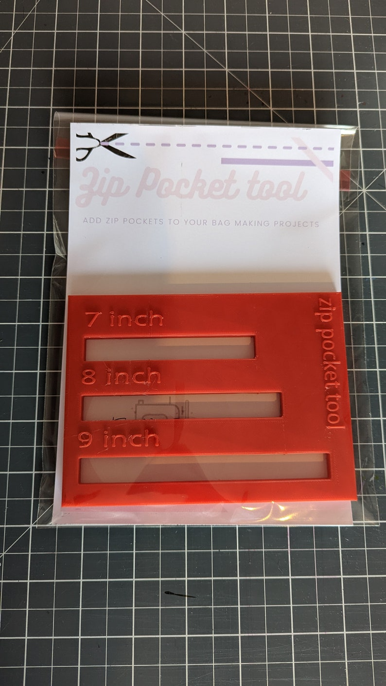 Zip Pocket Tool Make your own Zip Pockets How to sew a zip pocket Zip tool Zip pocket Ruler
