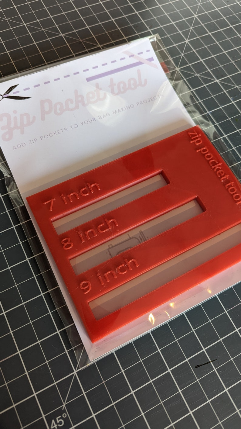 Zip Pocket Tool Make your own Zip Pockets How to sew a zip pocket Zip tool Zip pocket Ruler