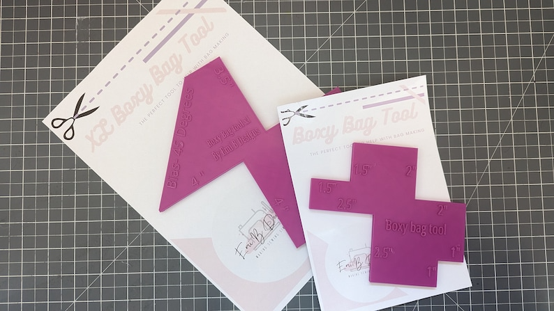 Boxy Bag tool Set Boxy bag tool and XL Boxy Bag Tool Includes both Bag Making Rulers