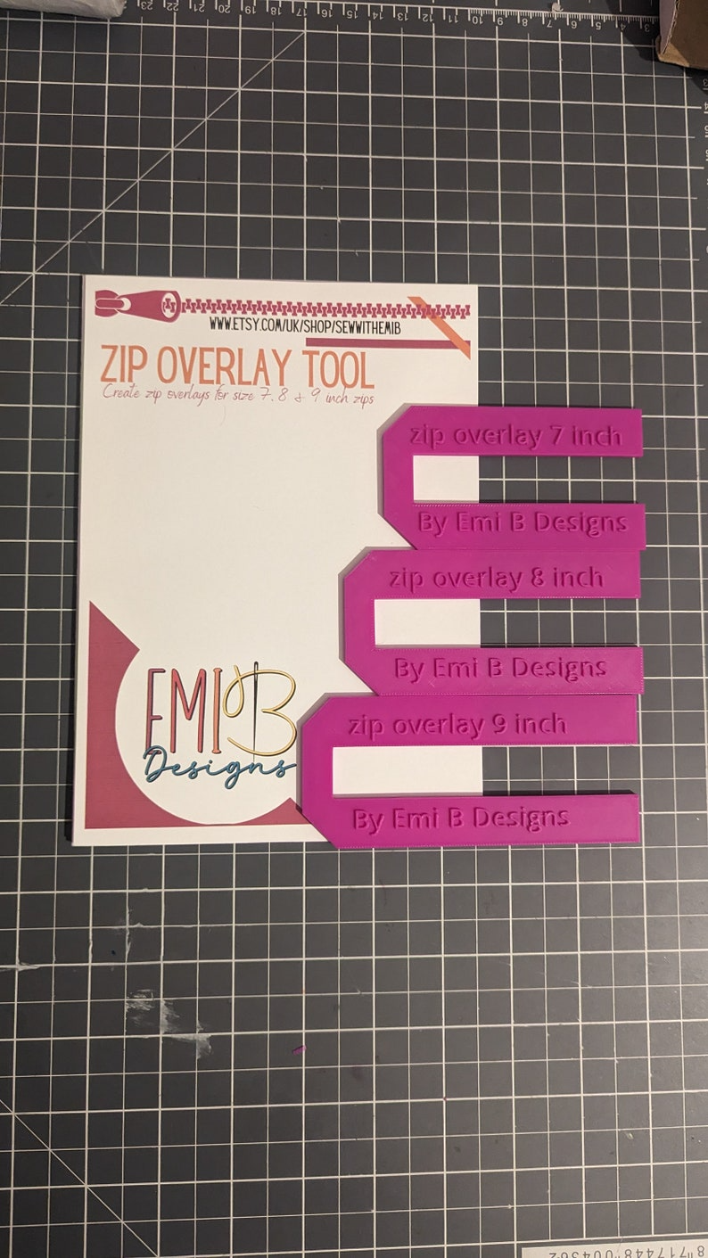 Zip overlay Tool Bag Making Tool Pack of 3 zip overlay templates. Hexagon zip overlay
