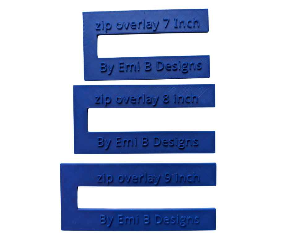 Rectangle Zip overlay Tool Bag Making Tool Pack of 3 zip overlay templates. Rectangle zip overlay