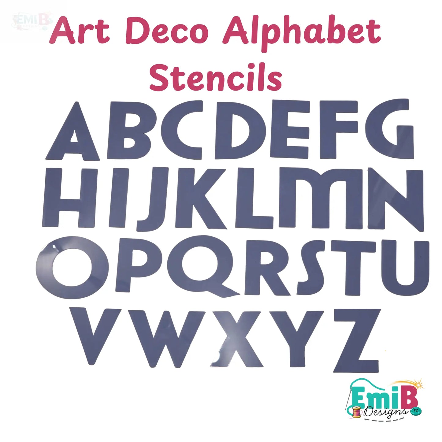 Art Deco Style A to Z Letter Templates Letter Stencils for Sewing and Crafts Applique Letters Personalise your Sewing EmibDesign