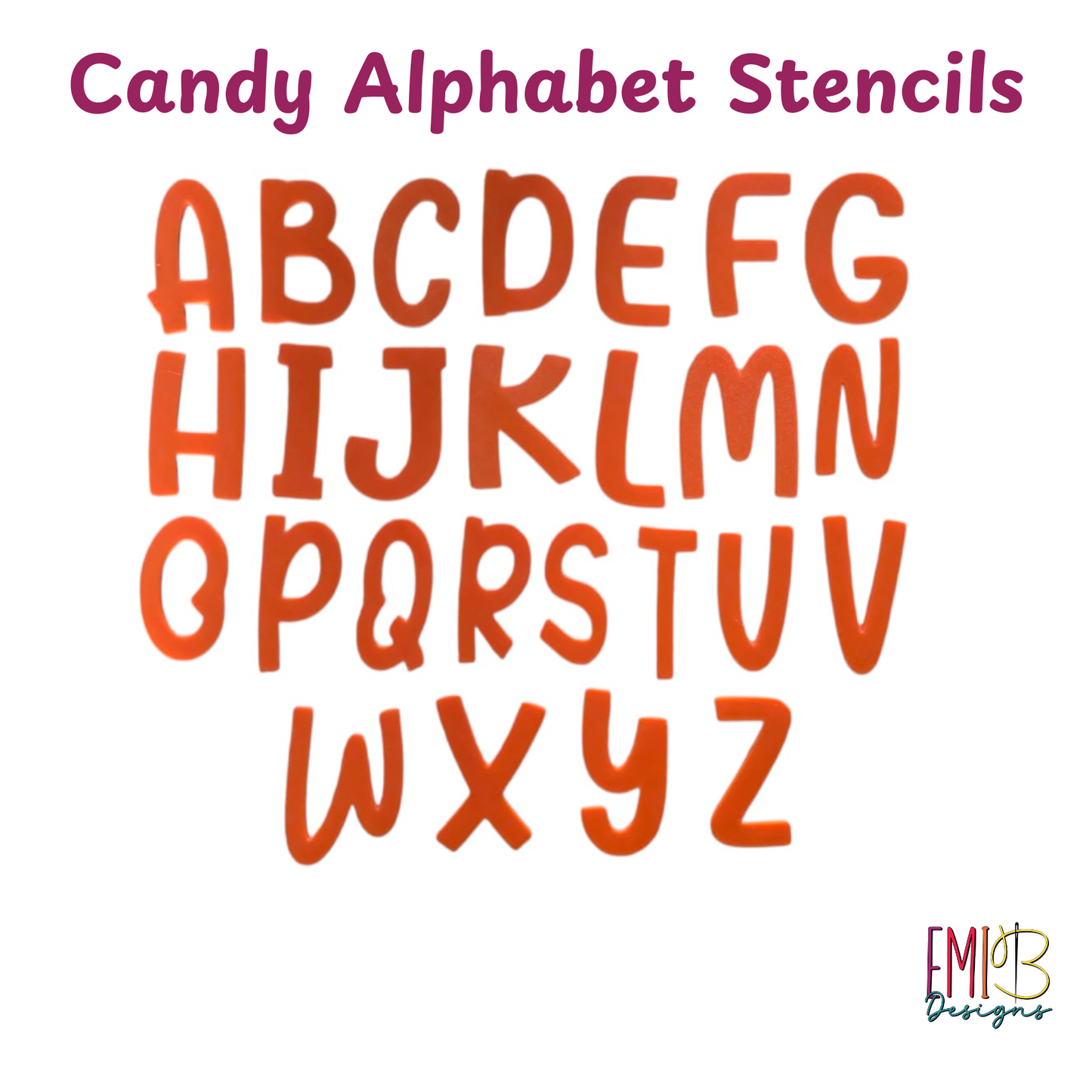 Candy Style A to Z Letter Templates Letter Stencils for Sewing and Crafts Applique Letters Personalise your Sewing