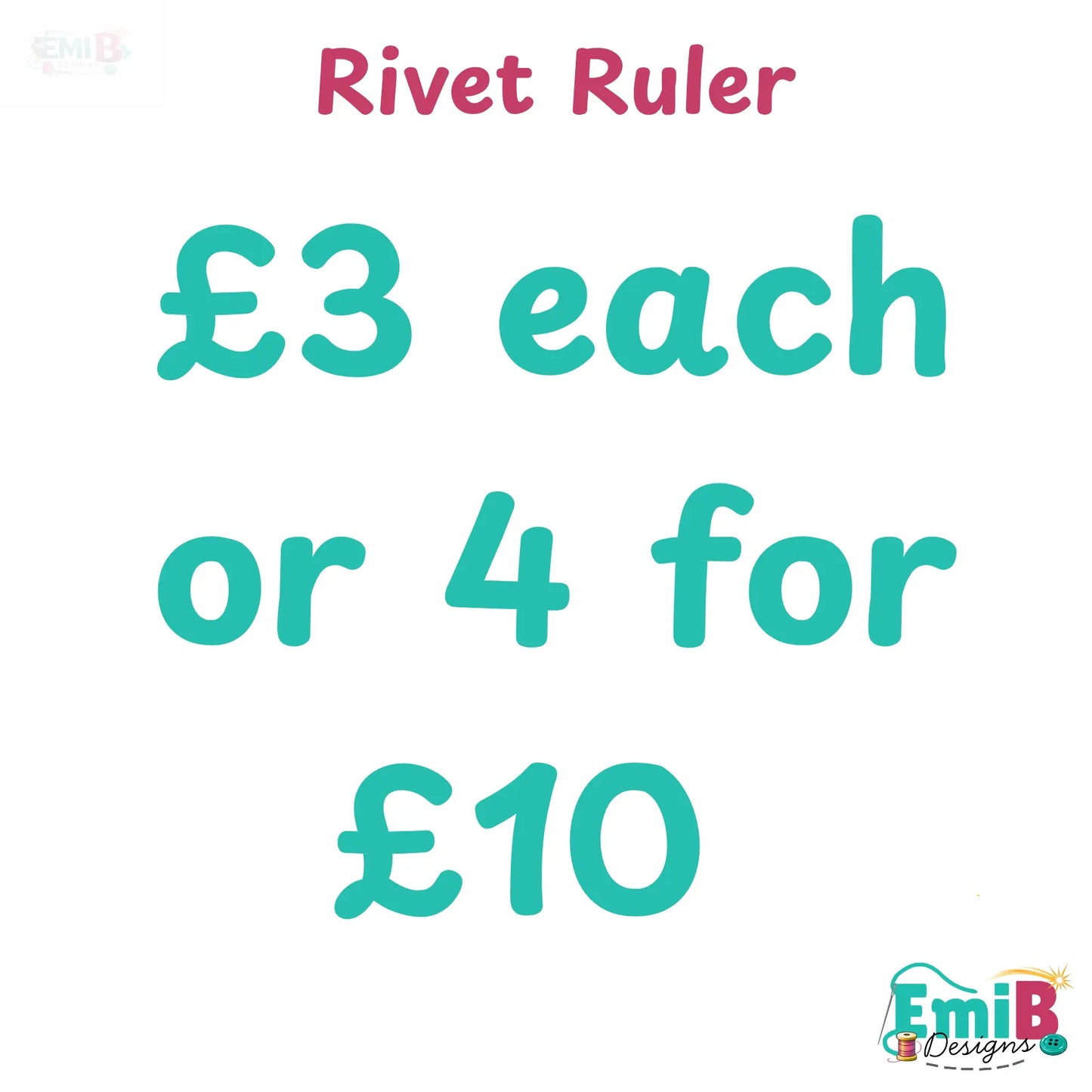 Bag Making Hardware Ruler- Rivet Rulers- 4 Sizes Emi B Designs