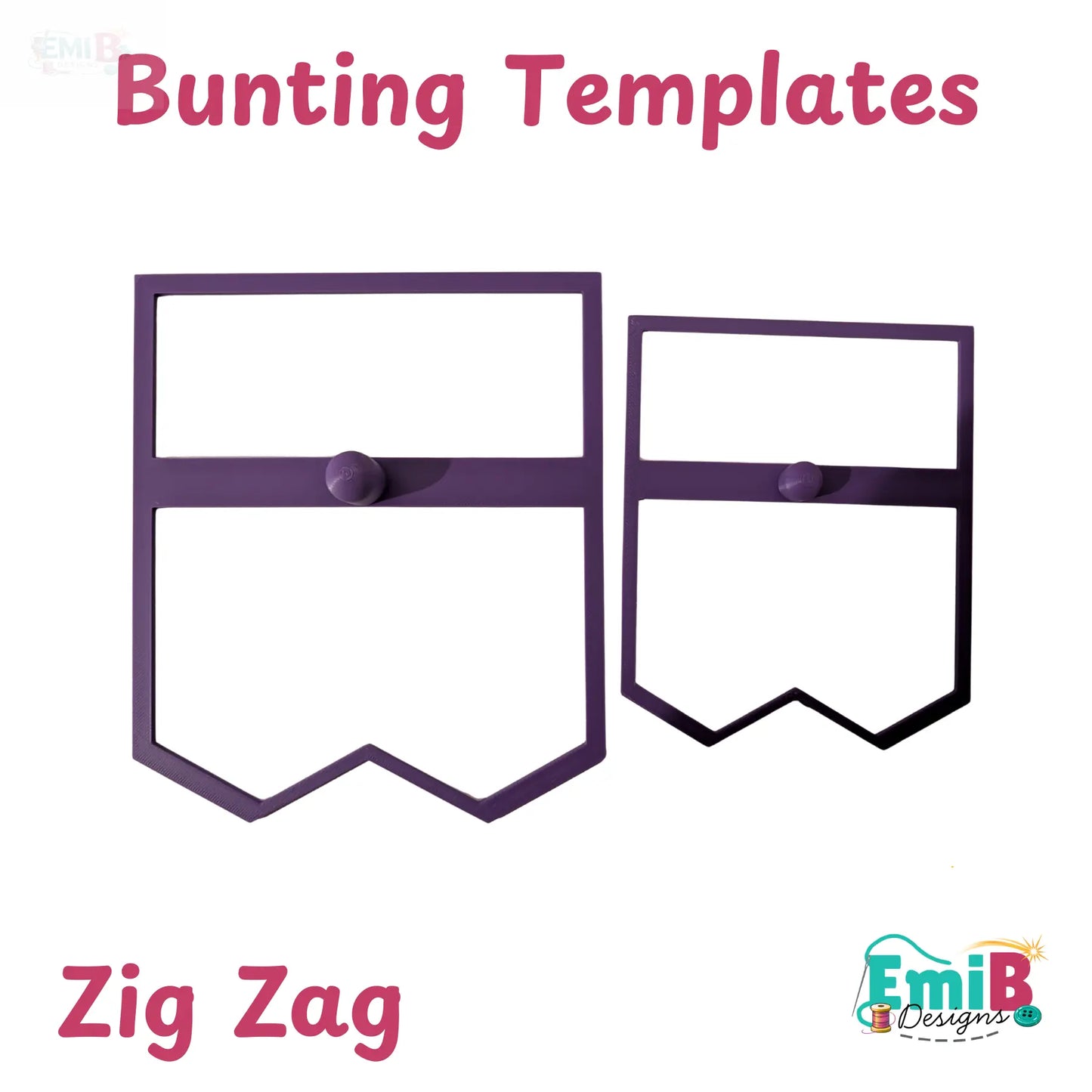 ZigZag Bunting Templates Pack of 2 Plastic Bunting Templates Sew your own Bunting EmibDesign
