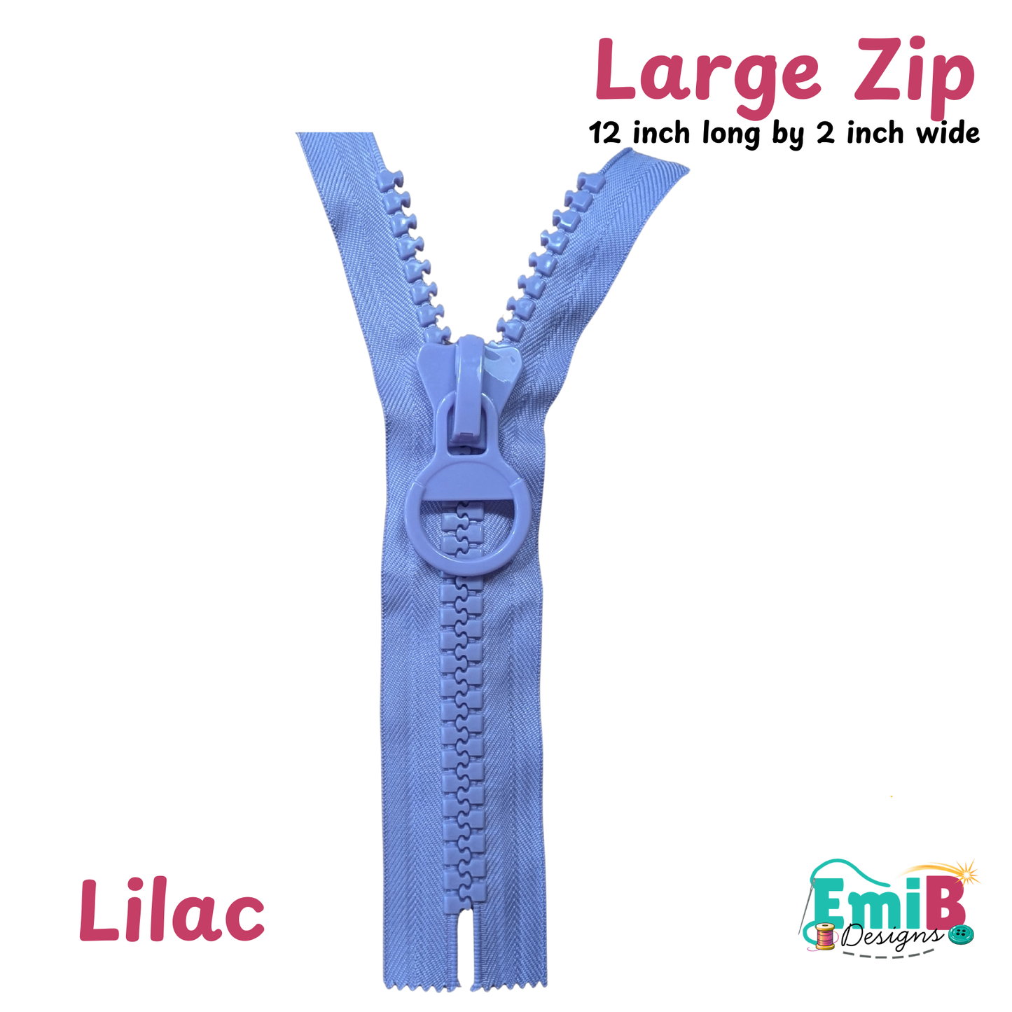 Large Zip- 12 inch long by 2 inch wide