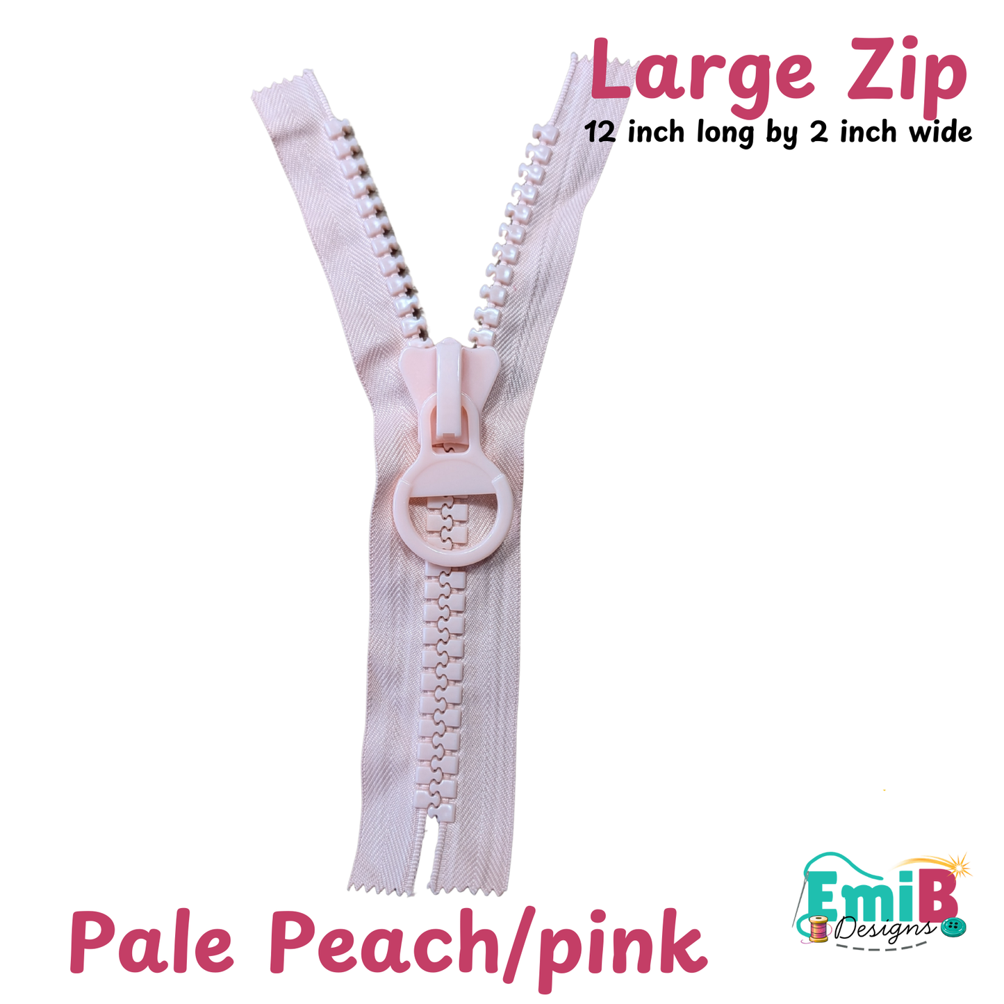 Large Zip- 12 inch long by 2 inch wide