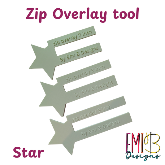 Star Zip overlay Tool Bag Making Tool Pack of 3 zip overlay templates. Star zip overlay