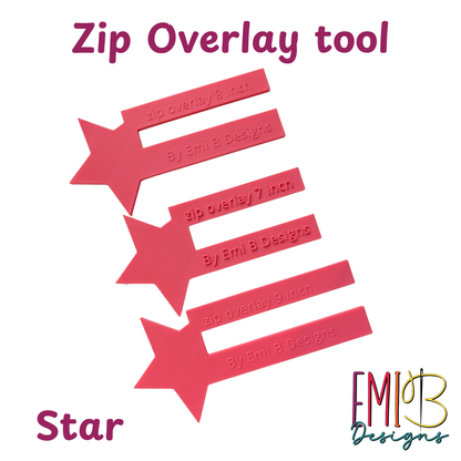 Star Zip overlay Tool Bag Making Tool Pack of 3 zip overlay templates. Star zip overlay