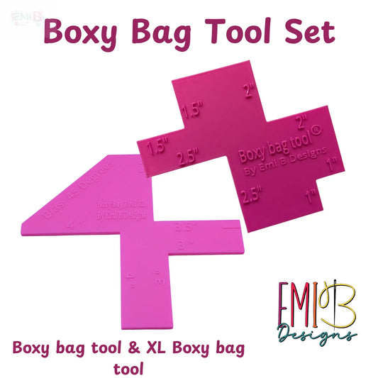 Boxy Bag tool Set Boxy bag tool and XL Boxy Bag Tool Includes both Bag Making Rulers EmibDesign