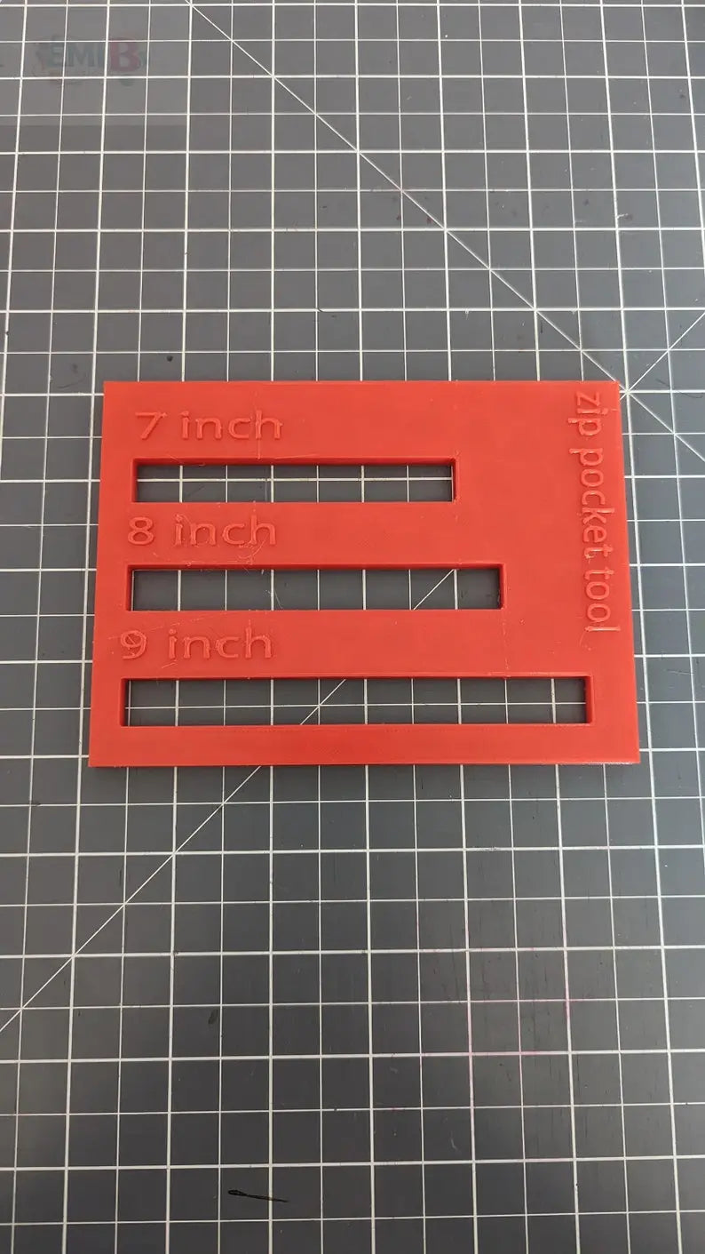 Zip Pocket Tool Make your own Zip Pockets How to sew a zip pocket Zip tool Zip pocket Ruler EmibDesign