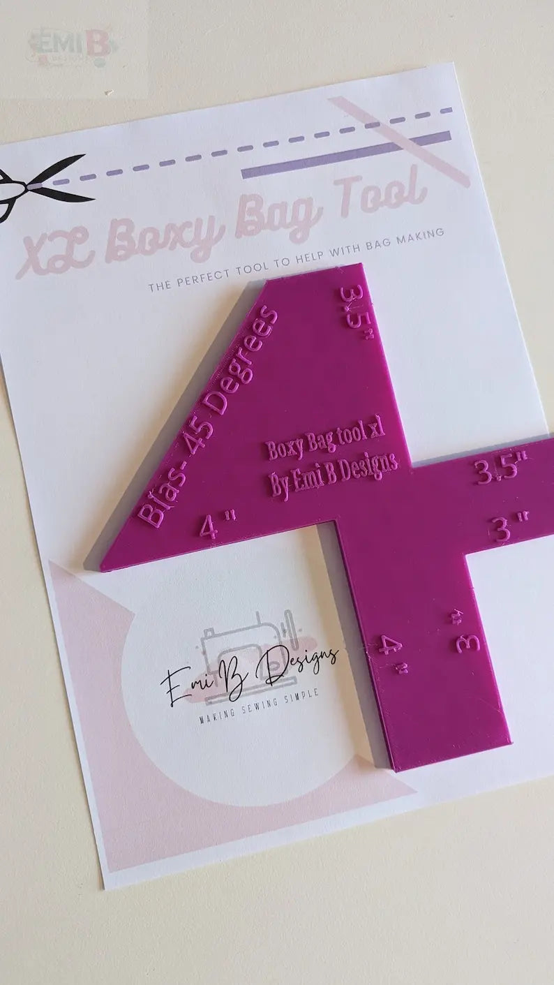 Boxy Bag tool Set Boxy bag tool and XL Boxy Bag Tool Includes both Bag Making Rulers EmibDesign