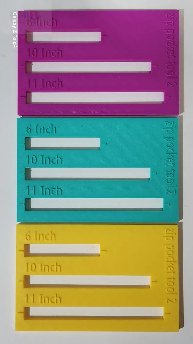Zip Pocket Tool 2 Make your own Zip Pockets How to sew a zip pocket Zip tool Zip pocket Ruler EmibDesign