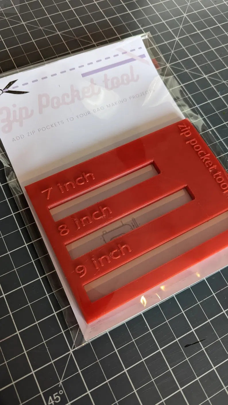 Zip Pocket Tool Make your own Zip Pockets How to sew a zip pocket Zip tool Zip pocket Ruler EmibDesign
