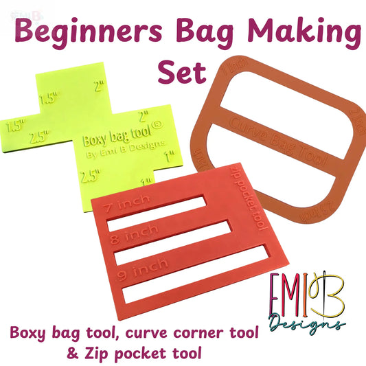 Beginners Bag Making Starter Set Bag Making Tools for Beginners Boxy Bag Tool Zip Pocket Tool Curve Bag Tool EmibDesign
