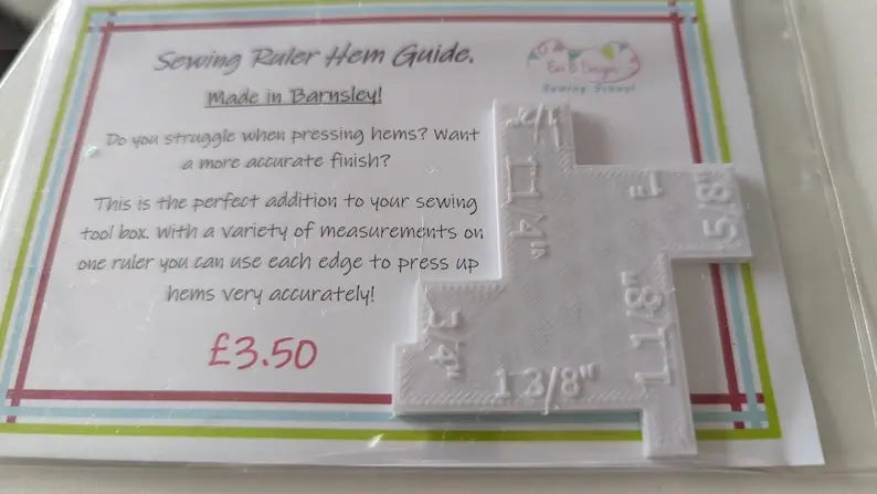 Sewing Ruler Hem Guide- Sewing Ruler- Get the perfect Hems EmibDesign