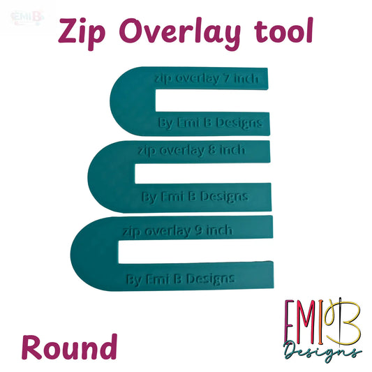 Round Zip overlay Tool Bag Making Tool Pack of 3 zip overlay templates. Round zip overlay EmibDesign