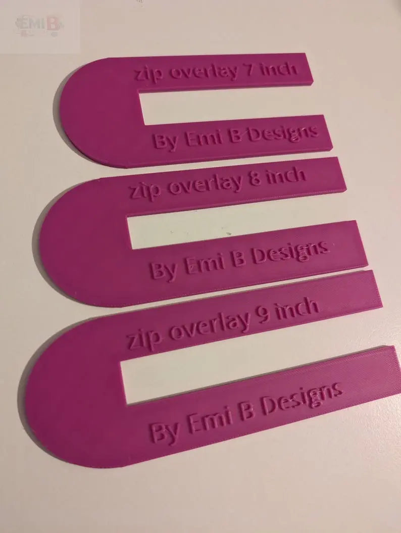 Round Zip overlay Tool Bag Making Tool Pack of 3 zip overlay templates. Round zip overlay EmibDesign