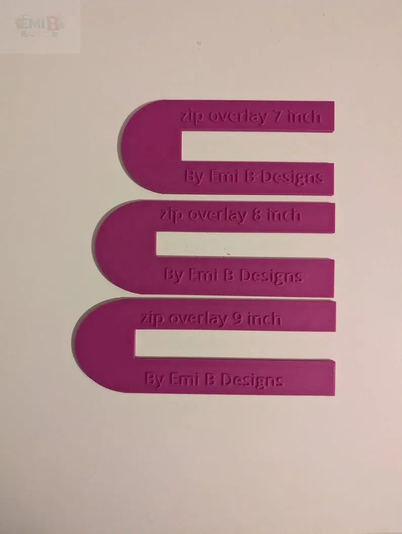 Round Zip overlay Tool Bag Making Tool Pack of 3 zip overlay templates. Round zip overlay EmibDesign