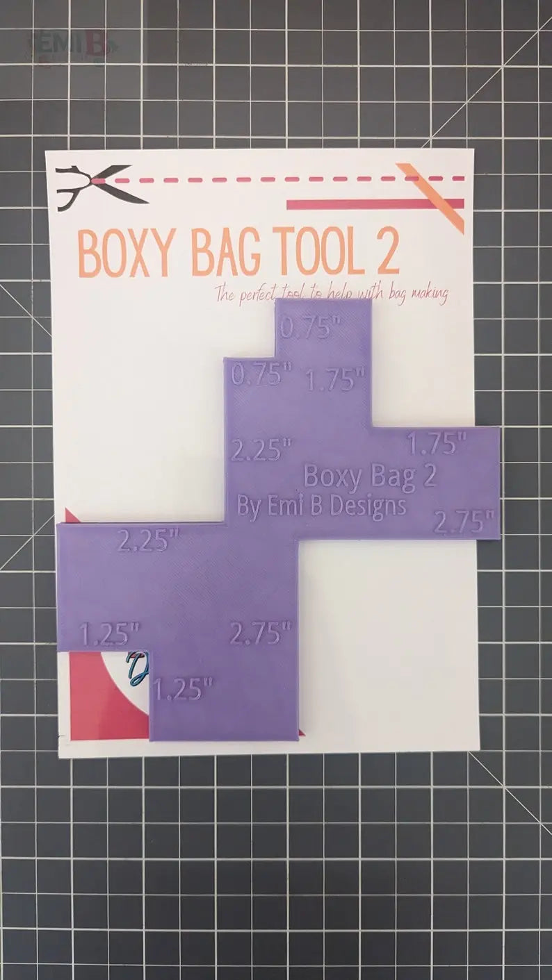 Boxy Bag Tool #2 Bag Making Tool Boxy Bag Making Tool Make your own Bags Easy Bag Making tool Bag Base Maker Bag making ruler EmibDesign