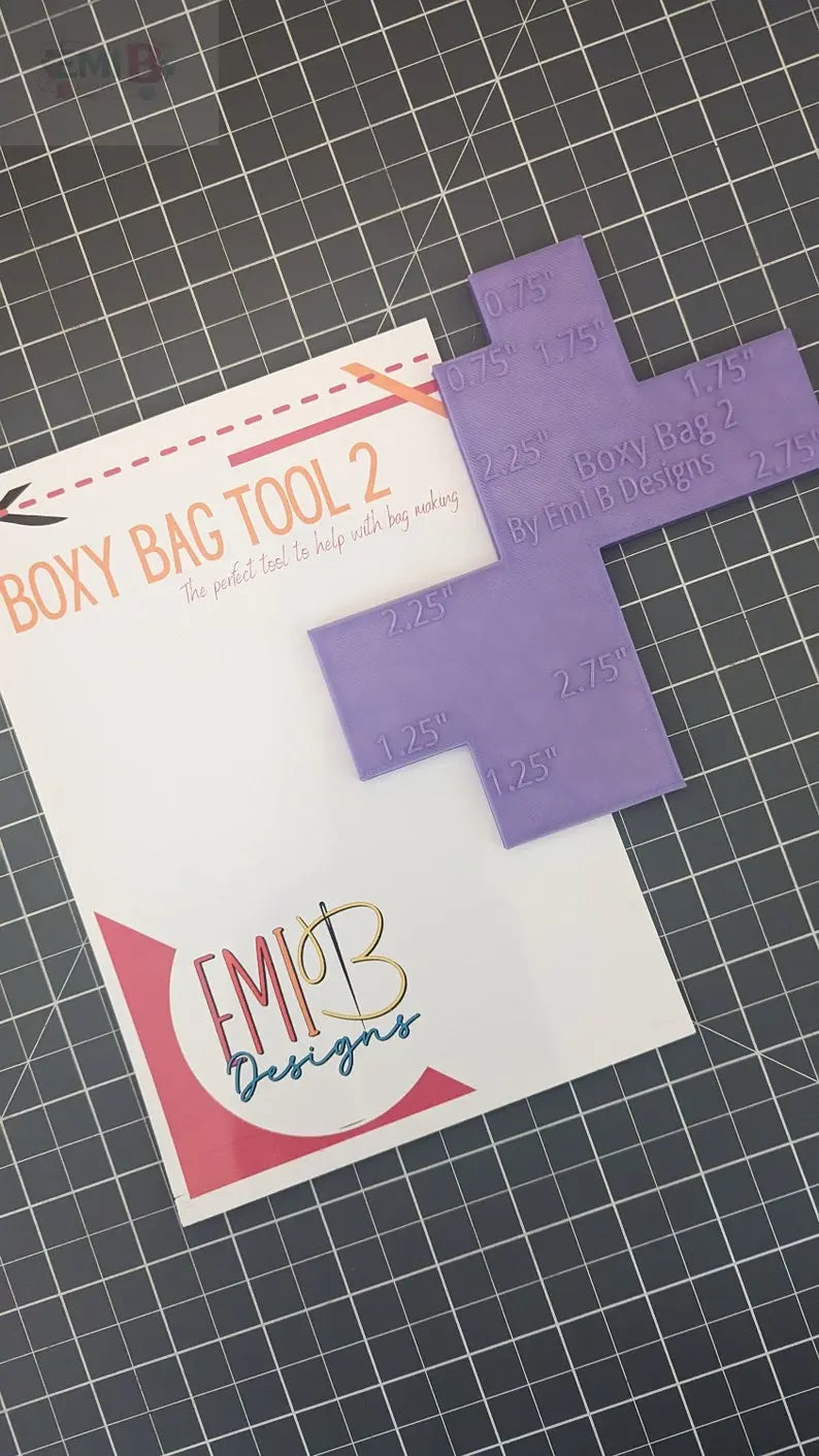 Boxy Bag Tool #2 Bag Making Tool Boxy Bag Making Tool Make your own Bags Easy Bag Making tool Bag Base Maker Bag making ruler EmibDesign