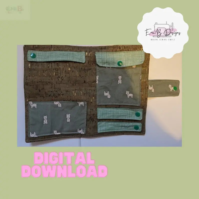 Jewellery Wallet Sewing Pattern- PDF/Download- Confident Beginner Sewing Pattern EmibDesign