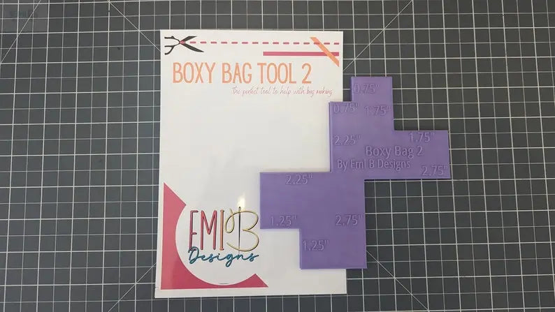 Boxy Bag Tool #2 Bag Making Tool Boxy Bag Making Tool Make your own Bags Easy Bag Making tool Bag Base Maker Bag making ruler EmibDesign