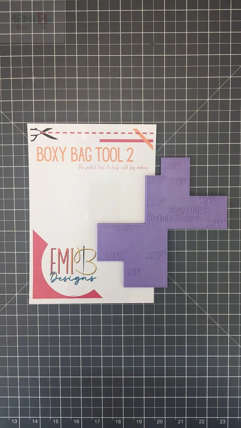 Boxy Bag Tool #2 Bag Making Tool Boxy Bag Making Tool Make your own Bags Easy Bag Making tool Bag Base Maker Bag making ruler EmibDesign