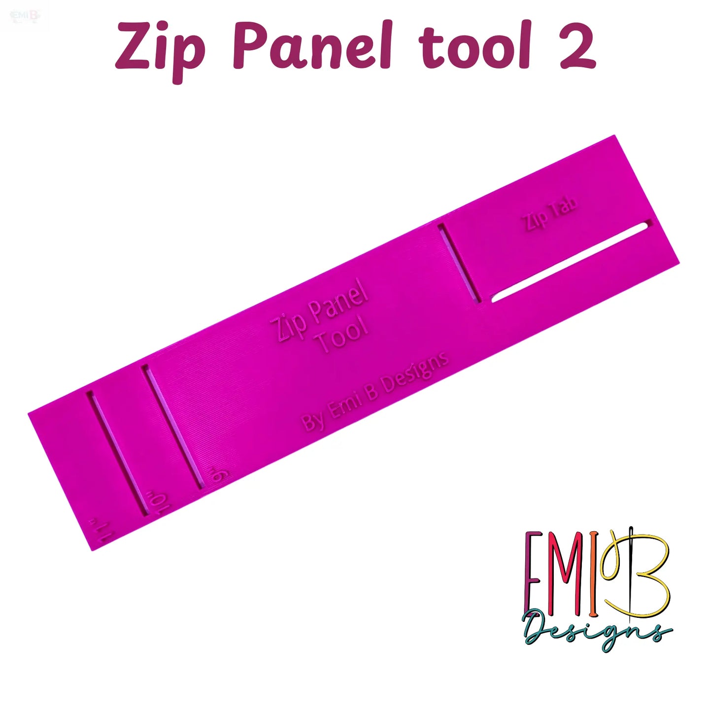 Large Zip Panel Tool Size 2 Bag Making Tool Bag Making Ruler Make zip closures in your bag EmibDesign