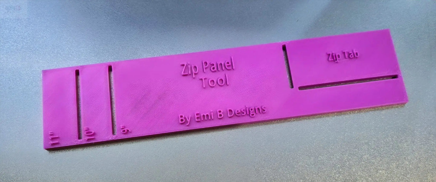 Large Zip Panel Tool Size 2 Bag Making Tool Bag Making Ruler Make zip closures in your bag EmibDesign