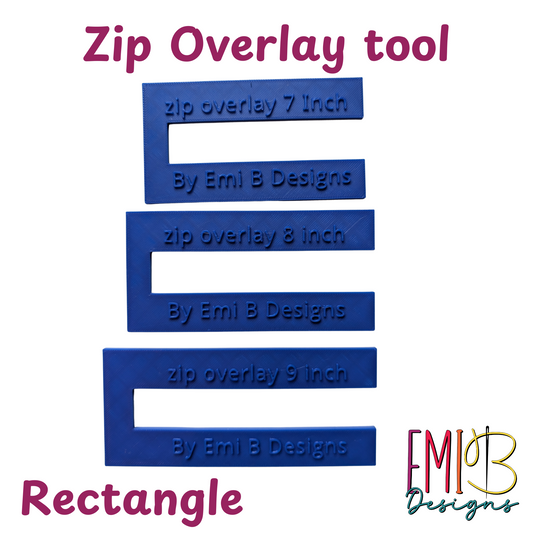 Rectangle Zip overlay Tool Bag Making Tool Pack of 3 zip overlay templates. Rectangle zip overlay EmibDesign
