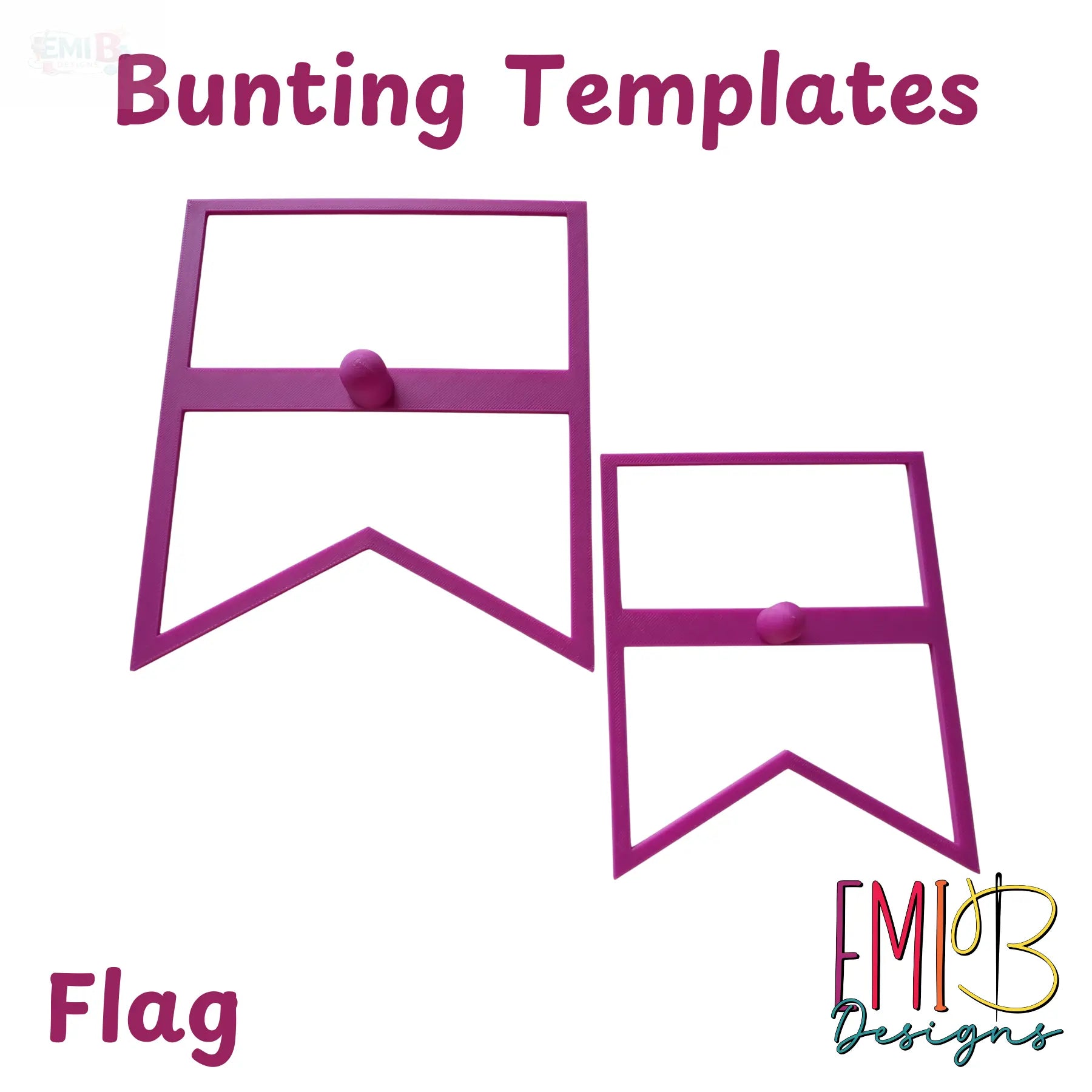 Flag Bunting Templates Pack of 2 EmibDesign