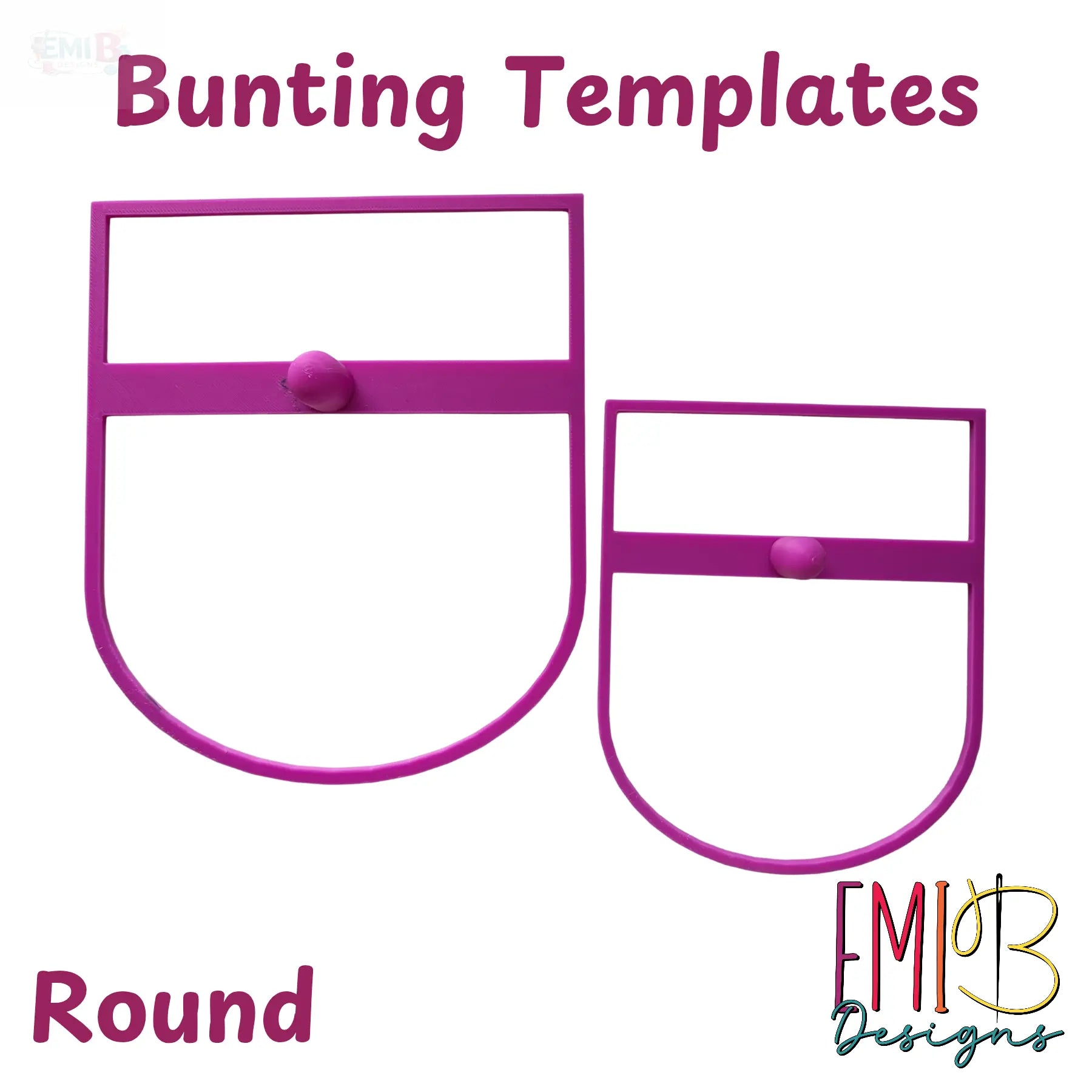 Round Bunting Templates Pack of 2 Plastic Bunting Templates Sew your own Bunting EmibDesign