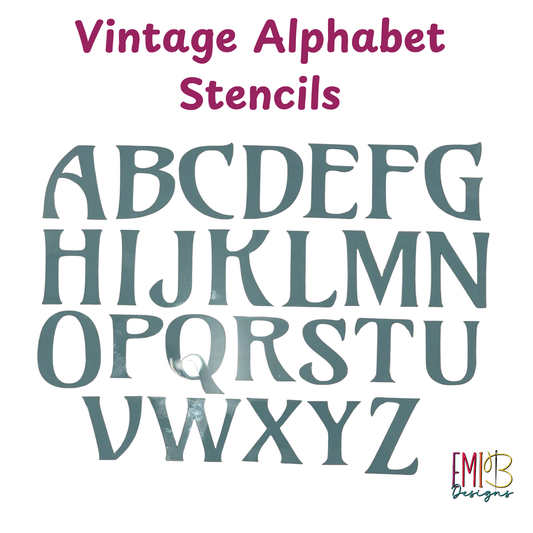 Vintage Style A to Z Letter Templates Letter Stencils for Sewing and Crafts Applique Letters Personalise your Sewing EmibDesign