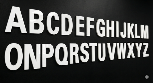 Custom Acrylic Letters 50mm–150mm | House Name Sign Letters | Black White Mirror