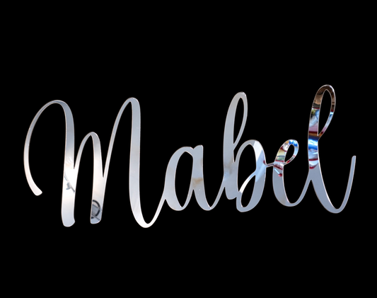 Personalised Mirrored Name Sign Script Name Wall Decor Gold Silver Rose Acrylic