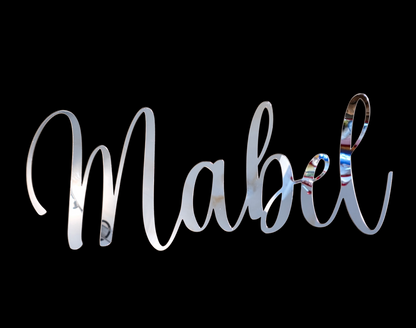 Personalised Mirrored Name Sign Script Name Wall Decor Gold Silver Rose Acrylic