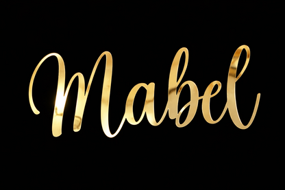 Personalised Mirrored Name Sign Script Name Wall Decor Gold Silver Rose Acrylic