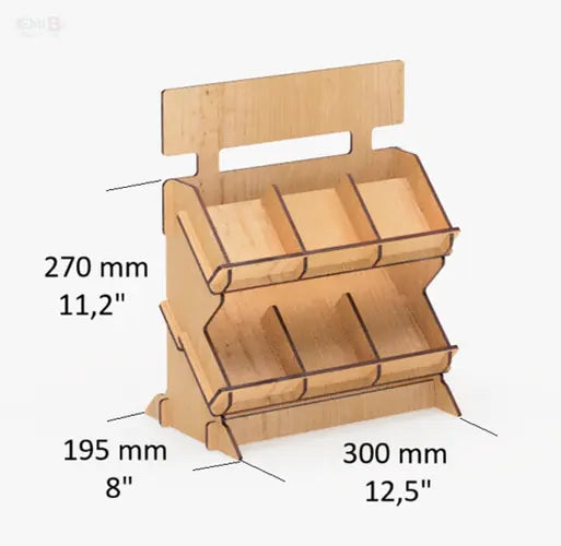 Lightweight Portable Display Shelf 300mm – Flat Pack MDF – Craft Fair Market Stall UK 3D Peak Print