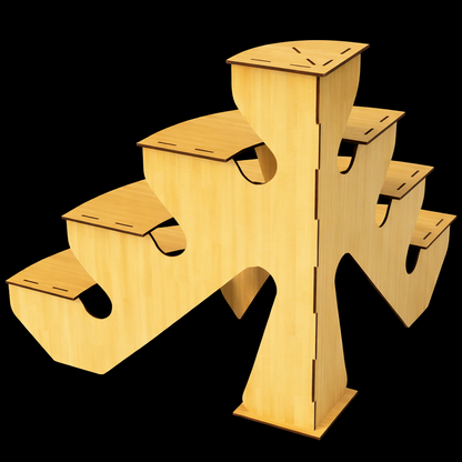 Display Stand 4 Tier MDF Modular Straight & Curved Sets Flat Pack